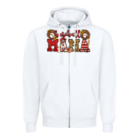 White baseball mama Zipper Hoodie - Jasminsmagicworld