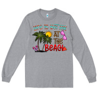 Heather Grey life is better at the beach Long Sleeve Tee - CowhideDigitalArt