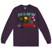 Plum life is better at the beach Long Sleeve Tee - CowhideDigitalArt
