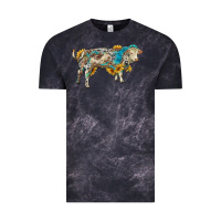 Cloud Black charolais bull with sunflowers and gemstone western patterns Vintage Tee - RanaPortraitStore
