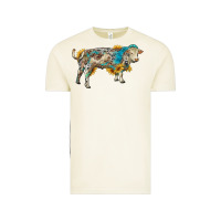 Vintage Arctic charolais bull with sunflowers and gemstone western patterns Vintage Tee - RanaPortraitStore