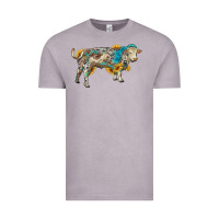 Vintage Zinc charolais bull with sunflowers and gemstone western patterns Vintage Tee - RanaPortraitStore