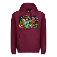 Burgundy Love Came  Down Luke 2 11 Premium Hoodie - MaliasSmallBusiness
