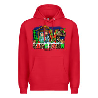 Red Love Came  Down Luke 2 11 Premium Hoodie - MaliasSmallBusiness
