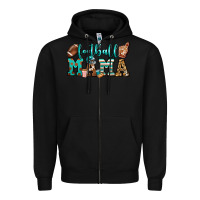 Black American football mama Zipper Hoodie - Jasminsmagicworld