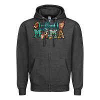 Charcoal Heather American football mama Zipper Hoodie - Jasminsmagicworld