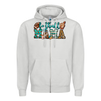 Dove Grey American football mama Zipper Hoodie - Jasminsmagicworld