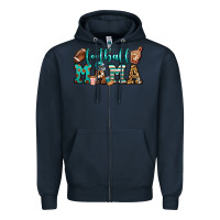 Navy American football mama Zipper Hoodie - Jasminsmagicworld