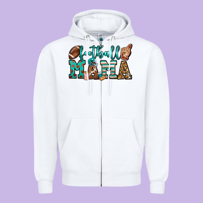 American Football Mama Zipper Hoodie Designed By Jasminsmagicworld