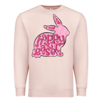 Pale Pink happy easter rabbit Premium Sweatshirt - MaliasSmallBusiness