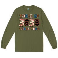 Army Green three up three down Long Sleeve Tee - AdoDesignShop
