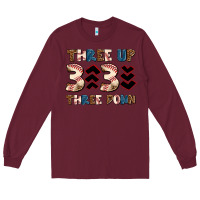 Burgundy three up three down Long Sleeve Tee - AdoDesignShop