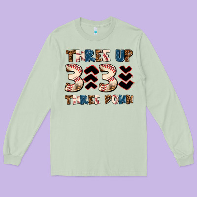 Three Up Three Down Long Sleeve Tee Designed By Adodesignshop