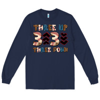 Navy three up three down Long Sleeve Tee - AdoDesignShop