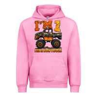 Fuchsia Pink i'm one this is how i roll monster truck birthday Urban Hoodie - Jasminsmagicworld