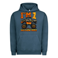 Pigment Midnight Navy i'm one this is how i roll monster truck birthday Urban Hoodie - Jasminsmagicworld