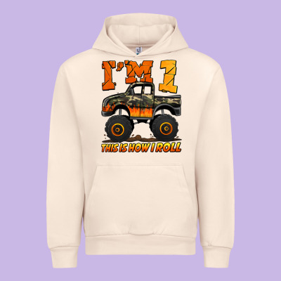 I'm One This Is How I Roll Monster Truck Birthday Urban Hoodie Designed By Jasminsmagicworld