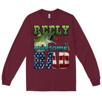 Burgundy reely awesome dad Long Sleeve Tee - HRA Design Shop