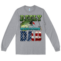 Heather Grey reely awesome dad Long Sleeve Tee - HRA Design Shop