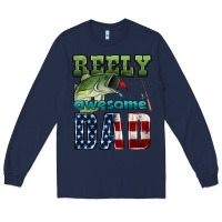 Navy reely awesome dad Long Sleeve Tee - HRA Design Shop