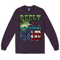 Plum reely awesome dad Long Sleeve Tee - HRA Design Shop