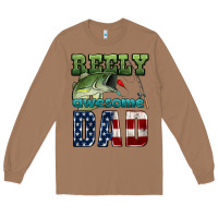 Toasted Coconut reely awesome dad Long Sleeve Tee - HRA Design Shop