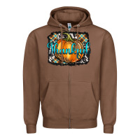 Chestnut Thankful Pumpkin Zipper Hoodie - Artiststas