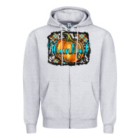 Heather Grey Thankful Pumpkin Zipper Hoodie - Artiststas