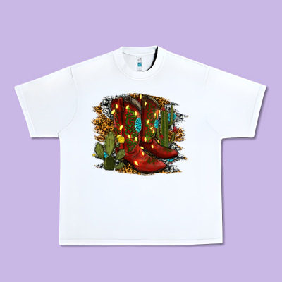 Christmas Cowboy Boots Urban Heavy Tee Designed By Ranaportraitstore