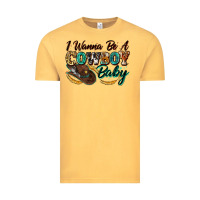 Vintage Mustard i wanna be a cowboy baby Vintage Tee - Zillion Design Studio