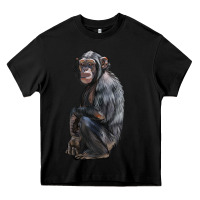 Black Chimpanzee Illustrations Heavy Core Tee - LillyAllenDesigns