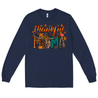 Navy thankful mama longhorn Long Sleeve Tee - RacoonDesign