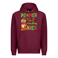 Burgundy Pumpkin Spice And Everything Nice Premium Hoodie - MaliasSmallBusiness