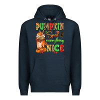 Navy Pumpkin Spice And Everything Nice Premium Hoodie - MaliasSmallBusiness