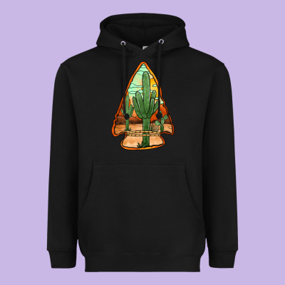 Desert Cactus Arrowhead Heavyweight Hoodie Designed By Jasminsmagicworld