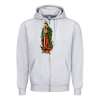 Heather Grey christmas our lady of guadalupe Zipper Hoodie - JahusDesignShop