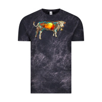Cloud Black charolais bull with desert and leopard Vintage Tee - RanaPortraitStore