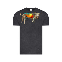 Charolais Bull With Desert And Leopard Vintage Tee | Teevron
