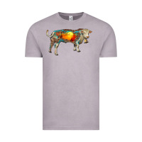 Vintage Zinc charolais bull with desert and leopard Vintage Tee - RanaPortraitStore