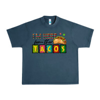 Midnight Navy I'm Here For The Tacos Urban Heavy Tee - texasbilliewilder