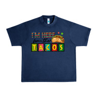 Navy I'm Here For The Tacos Urban Heavy Tee - texasbilliewilder