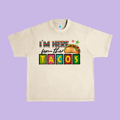 I'm Here For The Tacos Urban Heavy Tee Designed By Texasbilliewilder