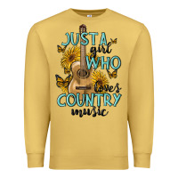 Antique Gold just a girl who loves country music Premium Sweatshirt - MaliasSmallBusiness