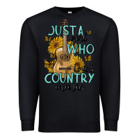 Black just a girl who loves country music Premium Sweatshirt - MaliasSmallBusiness