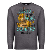 Charcoal Heather just a girl who loves country music Premium Sweatshirt - MaliasSmallBusiness