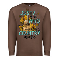 Chestnut just a girl who loves country music Premium Sweatshirt - MaliasSmallBusiness