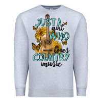Heather Grey just a girl who loves country music Premium Sweatshirt - MaliasSmallBusiness