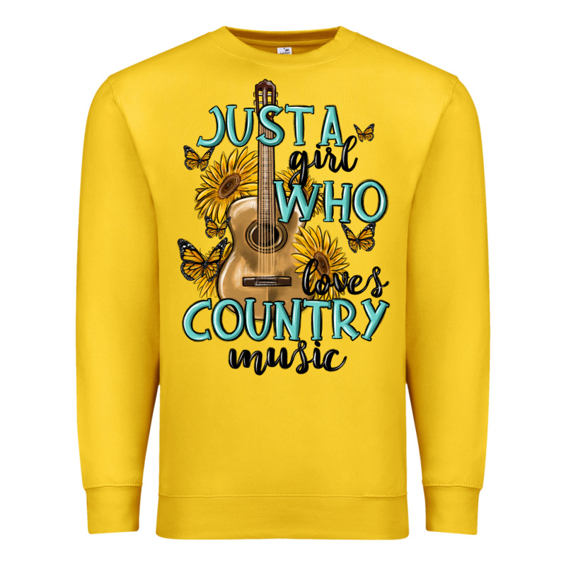 Just A Girl Who Loves Country Music Premium Sweatshirt by MaliasSmallBusiness | Teevron
