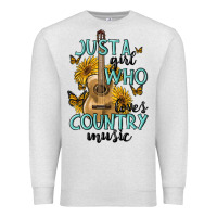 Oatmeal Heather just a girl who loves country music Premium Sweatshirt - MaliasSmallBusiness