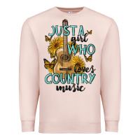Pale Pink just a girl who loves country music Premium Sweatshirt - MaliasSmallBusiness
